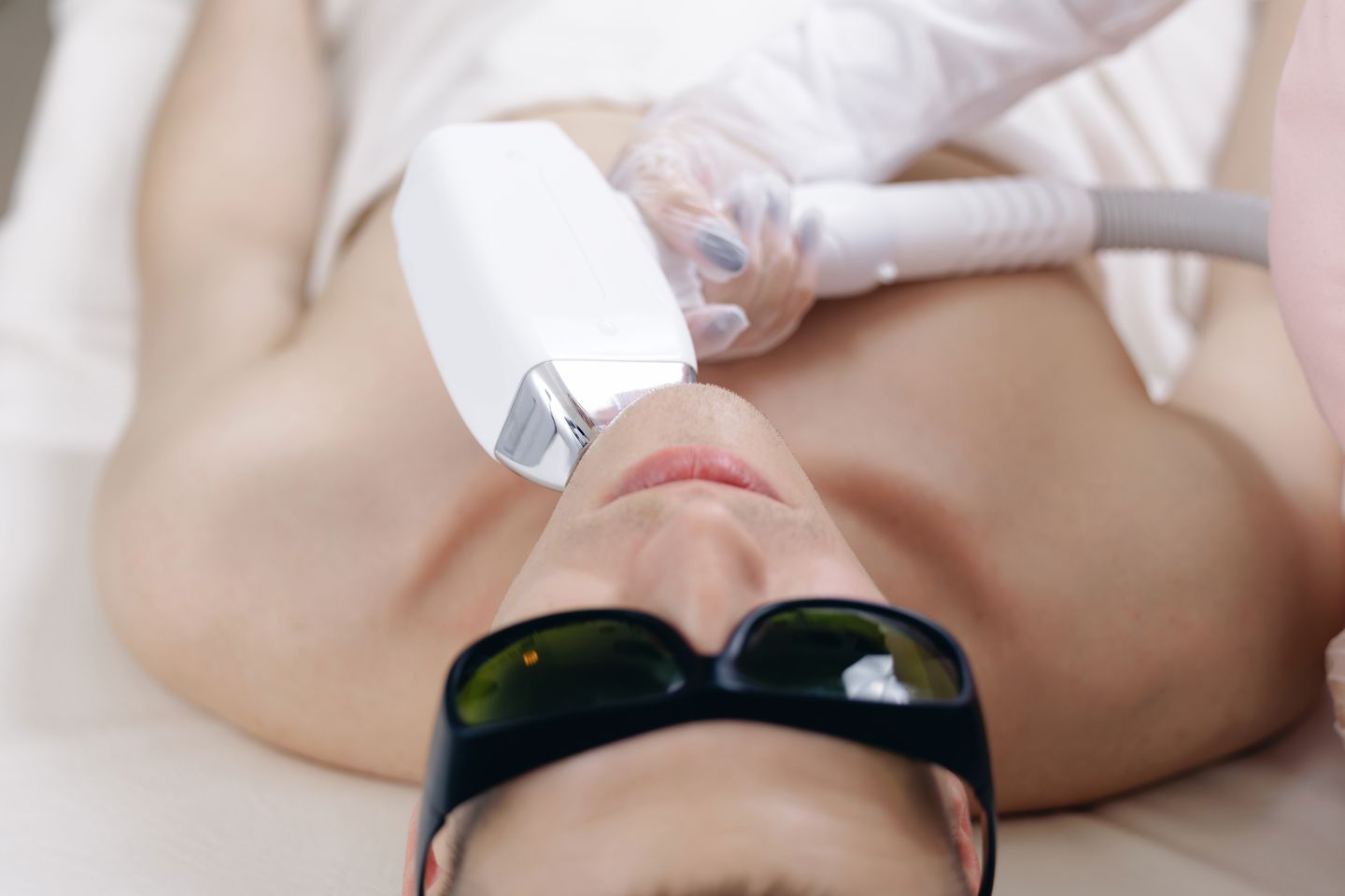 professional laser hair removal treatment on face at Antiage Institute Houston